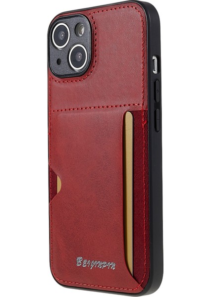 iPhone 14 Hassas Kesim Pu Deri+Tpu+Pc Koruyucu Kapak Kplus Yuvası Tasarım Anti-Çizelge Telefon Kılıfı (Yurt Dışından)