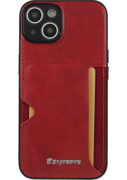 iPhone 14 Hassas Kesim Pu Deri+Tpu+Pc Koruyucu Kapak Kplus Yuvası Tasarım Anti-Çizelge Telefon Kılıfı (Yurt Dışından)