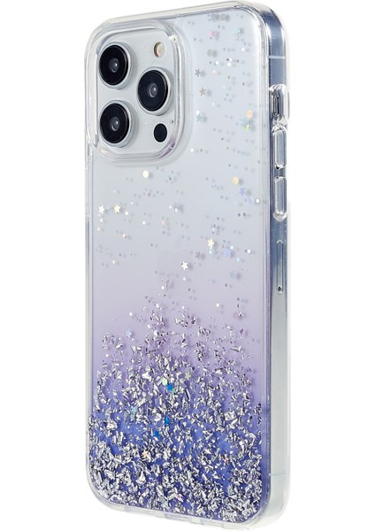 Dfans Starlight Shining Serisi iPhone 14 Pro Max Koruyucu Geri Kılıf Pc+Tpu Glittery Dekor Anti Drop Kapak (Yurt Dışından) modelleri