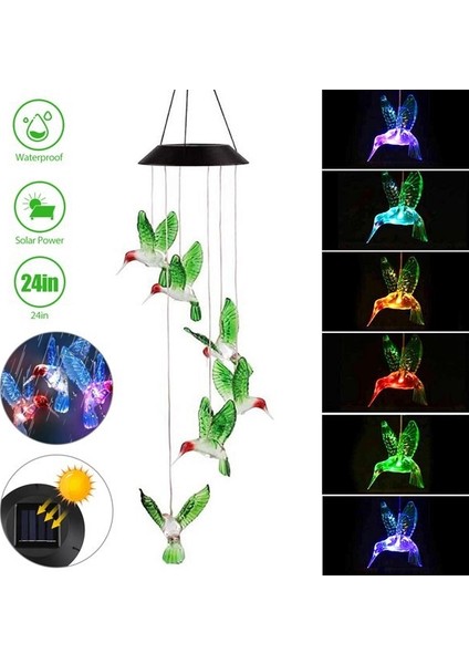 Solar 6lı Kuş Sarkıt LED Işık Renk Değiştiren Kuşlar Güneş Enerjili Bahçe Teras Dekor Süs Işıkları indirimleri