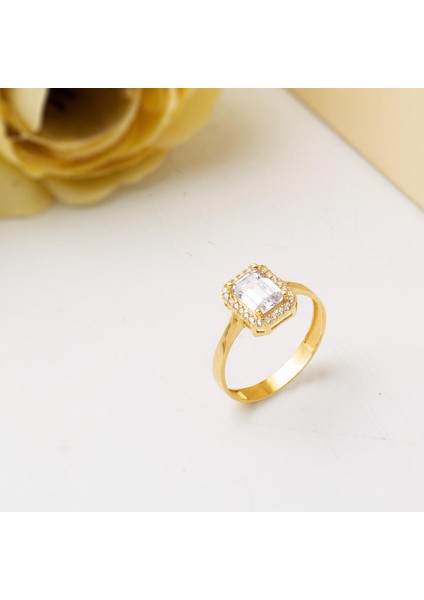14 Ayar Altın Baget Taşlı Yüzük modelleri