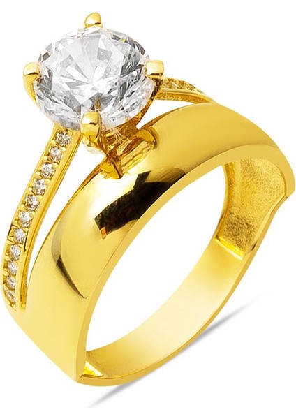 14 Ayar Altın Alyans Tektaş Yüzük