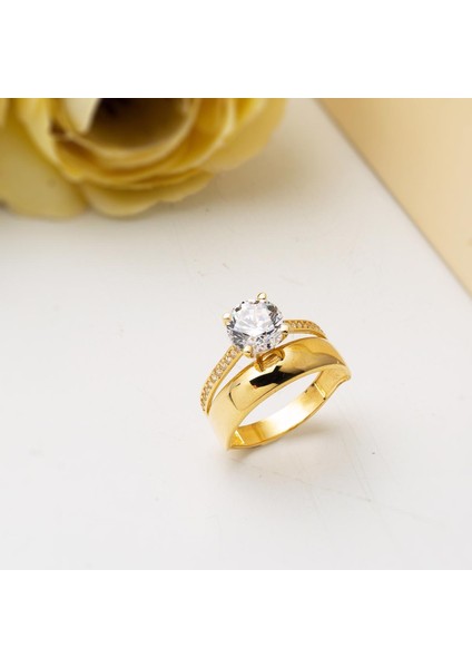 14 Ayar Altın Alyans Tektaş Yüzük indirimleri