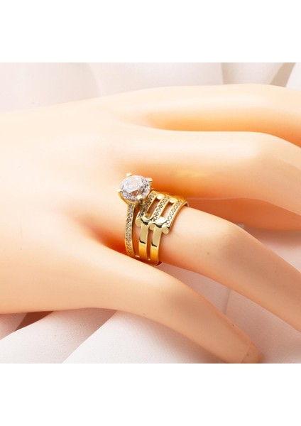 14 Ayar Altın Kaburgalı Tektaş Yüzük fiyatları