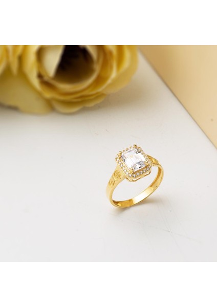 14 Ayar Altın Taşlı Baget Yüzük indirimleri