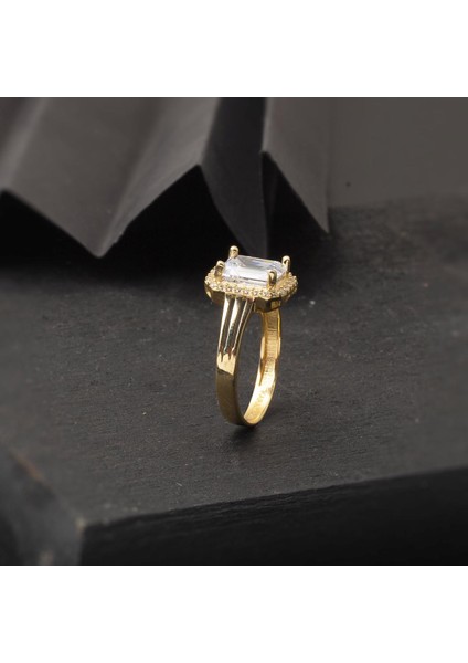 14 Ayar Altın Baget Taşlı Yüzük modelleri