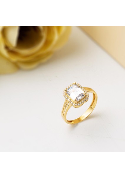14 Ayar Altın Baget Taşlı Yüzük indirimleri