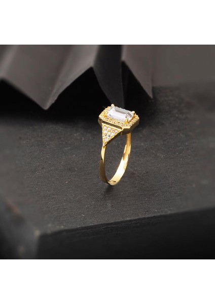 14 Ayar Altın Baget Taşlı Yüzük modelleri