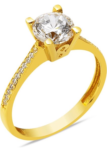 14 Ayar Altın Tektaş Yüzük