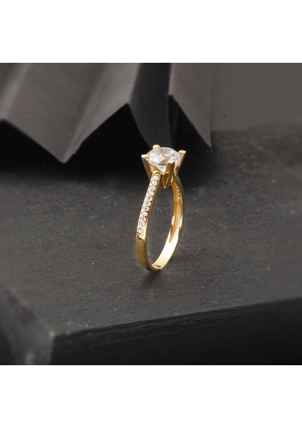 14 Ayar Altın Tektaş Yüzük modelleri