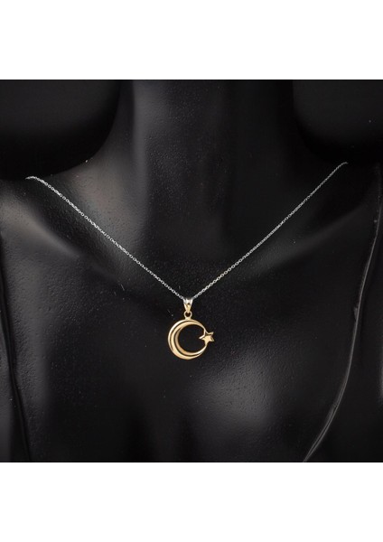 Ay Yıldızlı 14 Ayar Altın Kolye Ucu