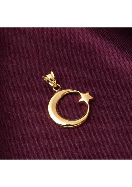 Ay Yıldızlı 14 Ayar Altın Kolye Ucu modelleri