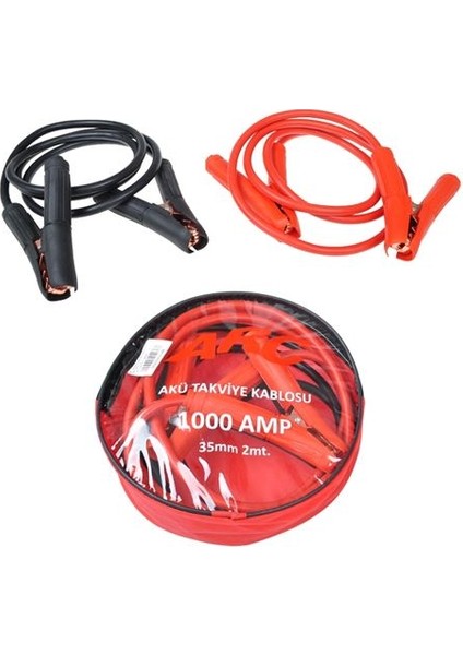 Akü Takviye Kablosu 1000A 2mt 35MM Çantalı