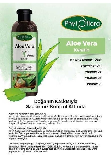 Tuzsuz Kuru ve Kepekli Saçlara Özel Aloe Vera ve Keratin Ilaveli Bitkisel Şampuan 400 ml fırsatları