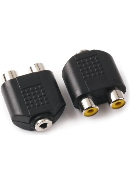 3.5mm Stereo Dişi / 2 Rca Dişi Çevirici Jack