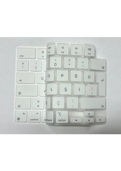 Macbook Pro 16 inç A2485 A2780 A2991 A3403 A3116 A3186 çip m1/m2/m3/m4 Türkçe Q Silikon Klavye Koruyucu Beyaz (toucbarsız) fiyatları