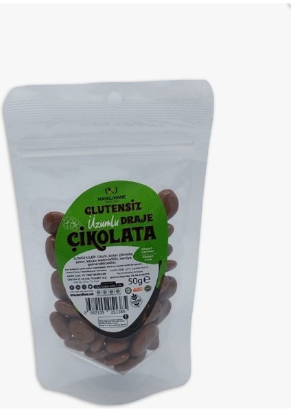Glutensiz Üzümlü Draje Çikolata 50 Gr(6'lı Paket)