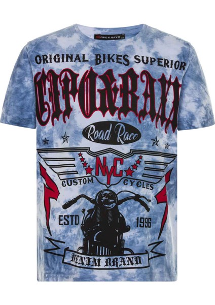 BT108 Baskılı Mavi Çocuk Tişört