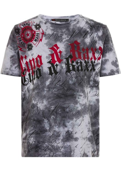 BT105 Desenli Antrasit Çocuk Tişört