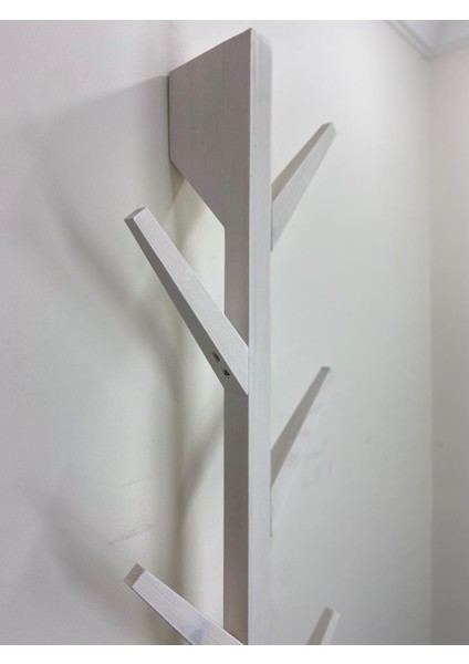 Doğal Ahşap Vestiyer, Dekoratif 8 Askılı Portmanto, Vintage Elbise Askısı Beyaz fiyatları