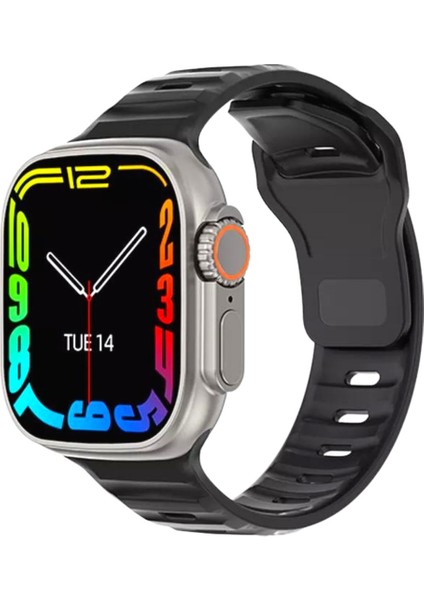 Şehr-I Pazar Watch 8 Ultra Plus 49 mm Siyah Akıllı Saat Iphone ve Android Tüm Telefonlara Uyumlu