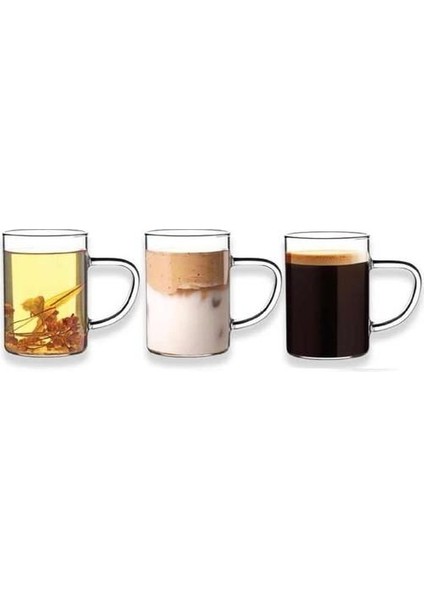 Termisil Cam Ateşe Dayanıklı Kupa 6 Adet 220 ml