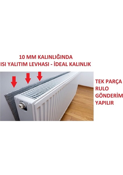 Alüminyum Folyolu 50X100CM KALINLIK:10MM Radyatör Petek Arkası Isı Yalıtım Izolasyon Levhası 2 Adet