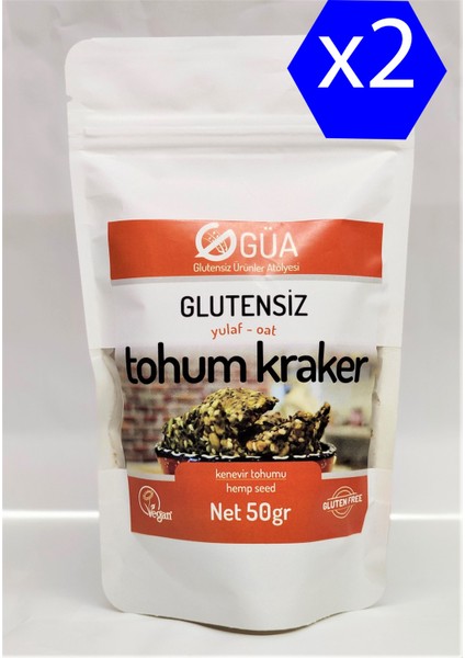 GÜA Glütensiz Tohum Kraker - Yulaflı 50 gr * 2 adet