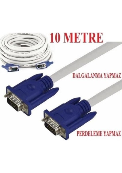 Data VGA To VGA Monitör Görüntü Kablosu 10 Metre