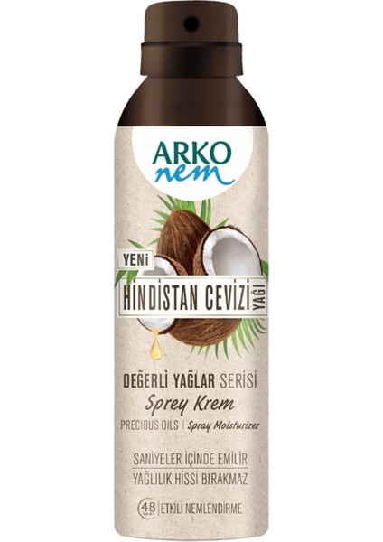 Arko Nem Değerli Yağlar Hindistan Cevizi Sprey Krem 150 ml