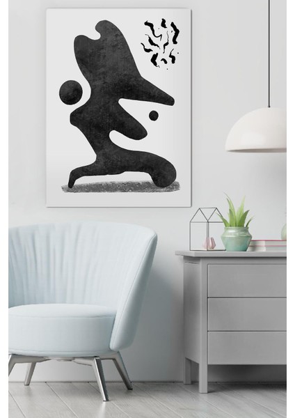 Kanvas Black Water Color Deseni Tablo 0323