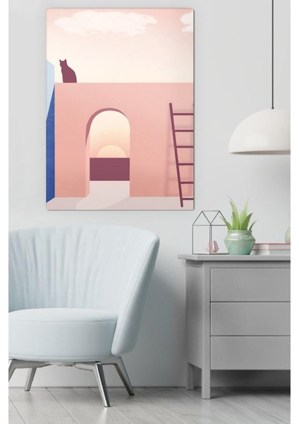 Kanvas Geometric House Deseni Tablo 0352