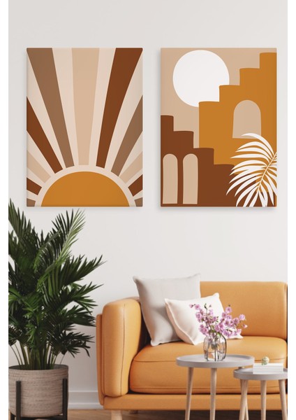Kanvas Boho Sky Deseni 2'li Tablo Seti 0640