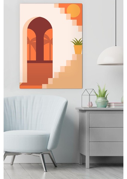 Kanvas Geometric House Deseni Tablo 0347