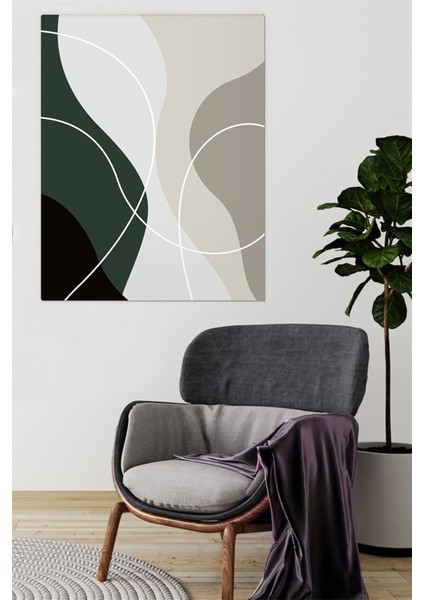 Kanvas Green Modern Draw Deseni Tablo 0479