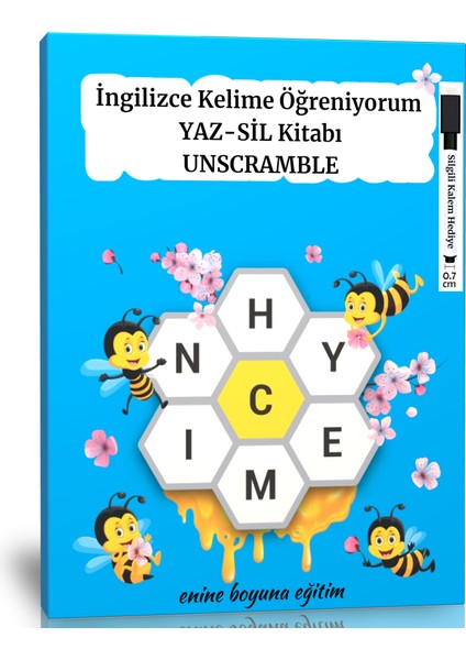 Enine Boyuna Eğitim Ingilizce Kelime Öğreniyorum Yaz-Sil Kitabı (Unscramble)