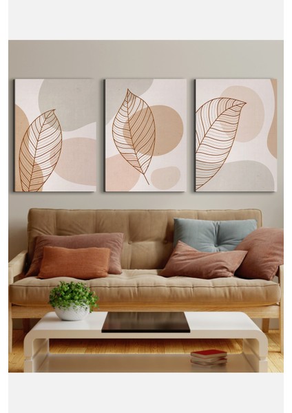 Kanvas Minimal Floral 3'lü Tablo Seti 0800