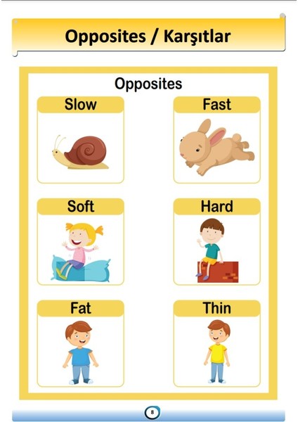 Enine Boyuna Eğitim İngilizce Karşıtlar-Zıtlar (Opposite) Kitabı