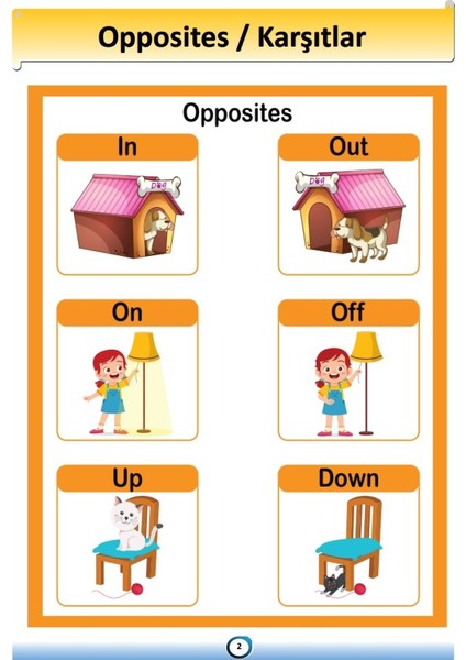 Enine Boyuna Eğitim İngilizce Karşıtlar-Zıtlar (Opposite) Kitabı