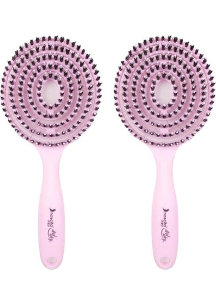 Üç Boyutlu Saç Fırçası Pudra Pembe x 2