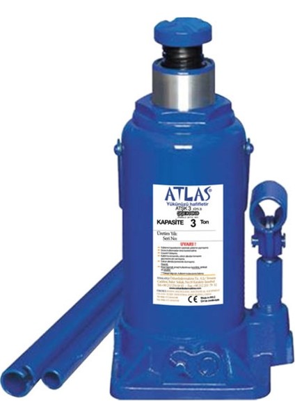 Atlas Hidrolik Şişe Kriko 3 Ton Kapasite Atşk3