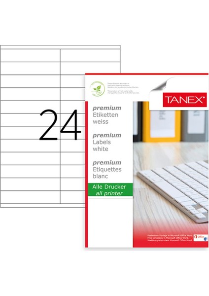 TW-2224 105X23M Laser Etiket 100'lü -0824