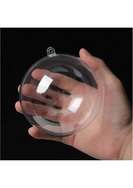 Şeffaf Mika Küre - 1 Adet Asılabilir Plastik Top - 10 cm