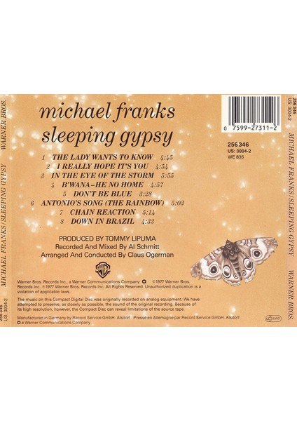 Michael Franks – Sleeping Gypsy CD