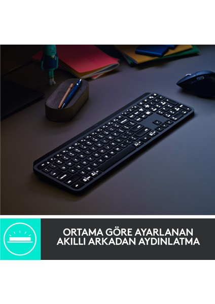 Mx Keys For Business Aydınlatmalı Tam Boyutlu Kablosuz Türkçe Q Klavye - Siyah