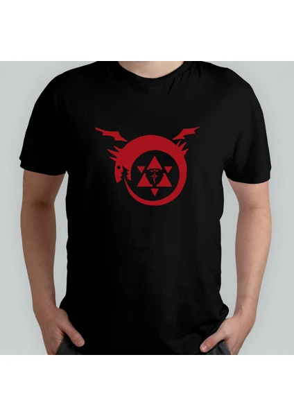 Fullmetal Alchemist %100 Pamuklu Bisiklet Yaka T-Shirt Model - 3