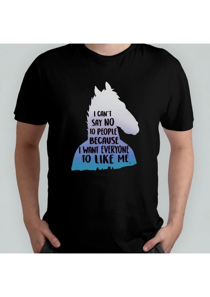 Bojack Horseman %100 Pamuklu Bisiklet Yaka T-Shirt Model - 4