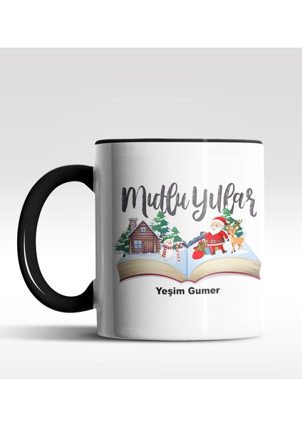 Kişiye Özel Mulu Yıllar Tasarımlı Siyah Kupa