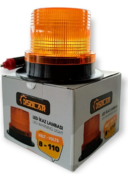 Mıknatıslı LED Çakar Tepe-Ikaz Lambası 8 Volt - 110 Volt Arası