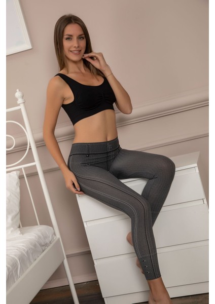 Black White Microgrid Seamless Pantolon Tayt indirimleri